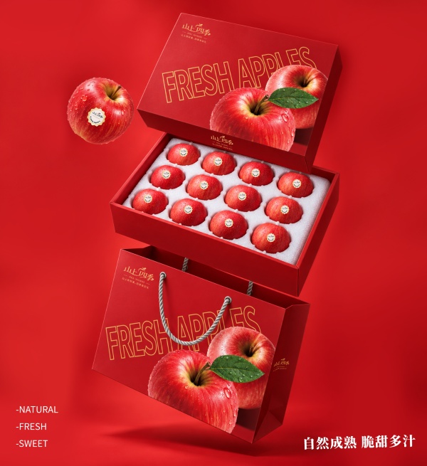 苹果礼盒示意图(以实物为准)